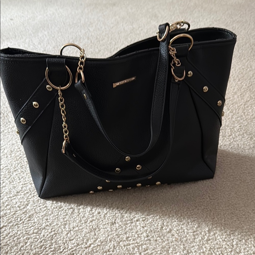 Black Studded Tote Bag